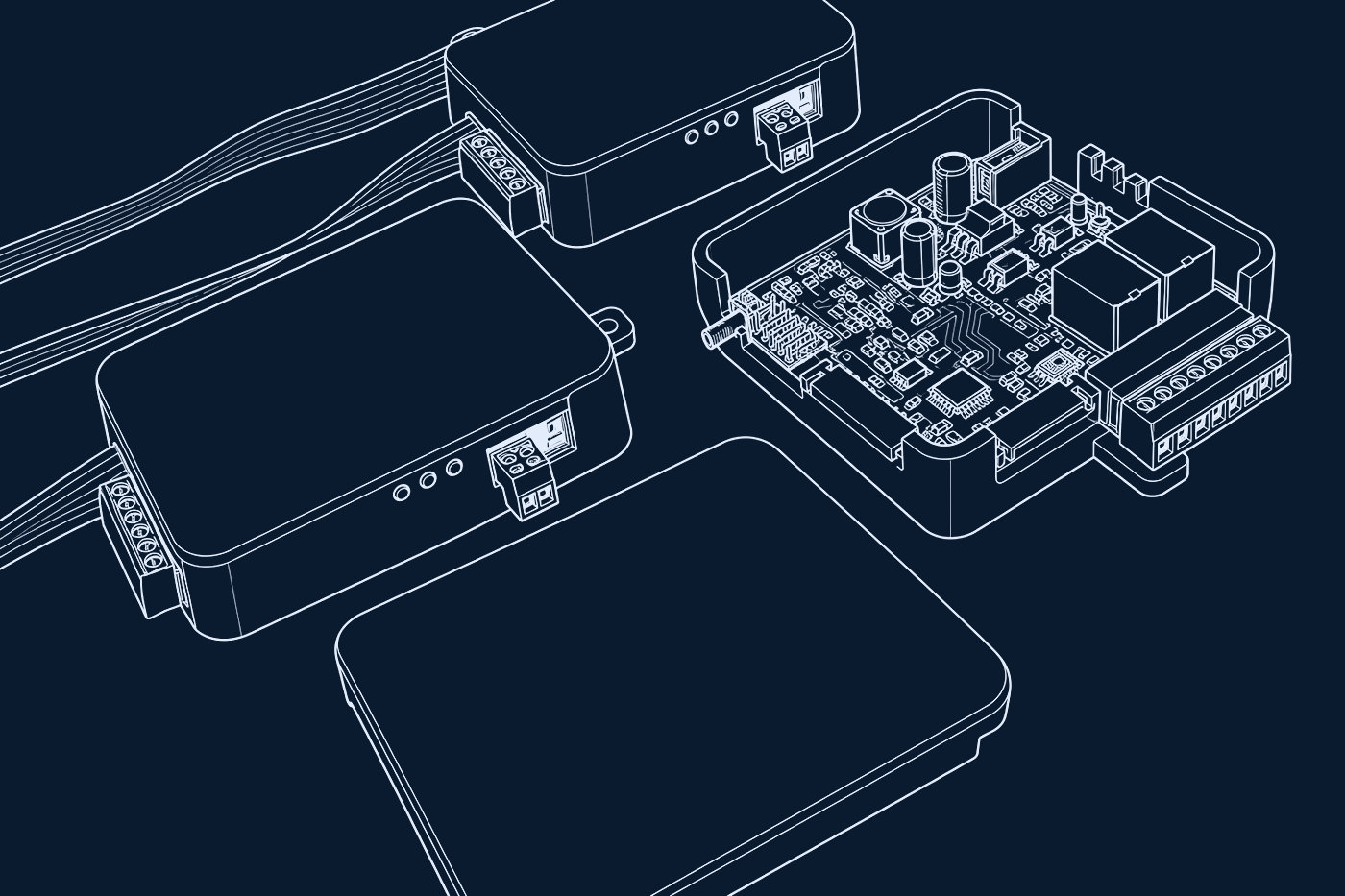 脱出ゲーム用の制御ボード(電子回路)の線画