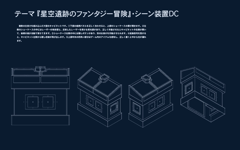 「星空遺跡のファンタジー冒険」シーン装置の設計図